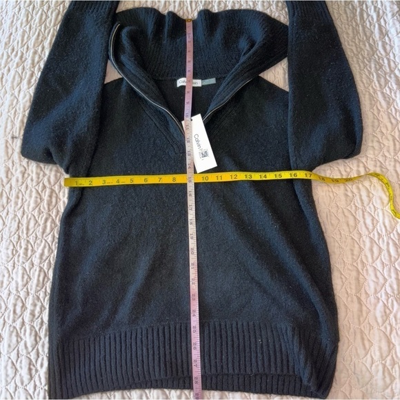 Calvin Klein 1/4 zip quarter zip NEW up sweater black NWT womens size Small S - Picture 11 of 14